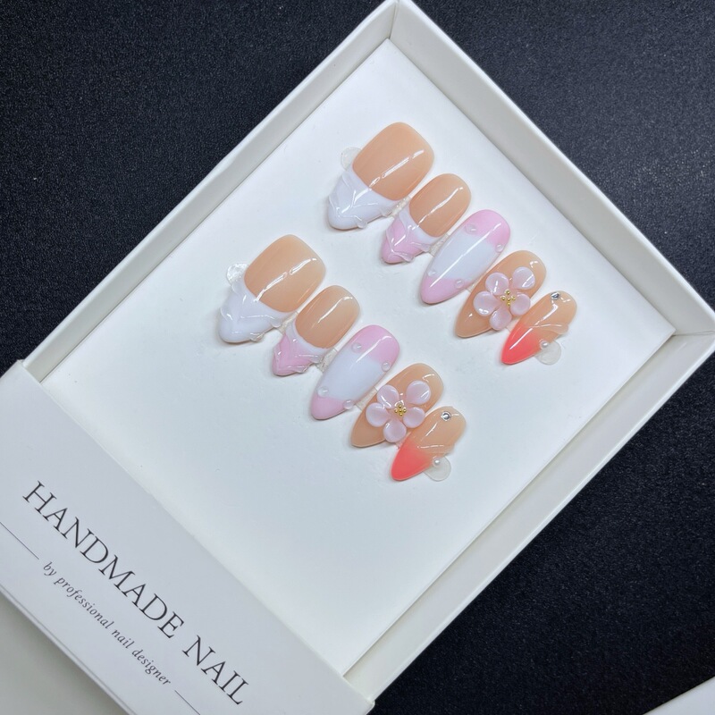 3D Stereo Dot Glue Pure Handmade Almond-Shaped Wearable Nails, High-Quality and Long-Lasting, Nail Art Supplies for Nail Salons 3D Stereo Dot Glue Pure Handmade Almond-Shaped Wearable Nails, High-Quality and Long-Lasting, Nail Art Supplies for Nail Salons
