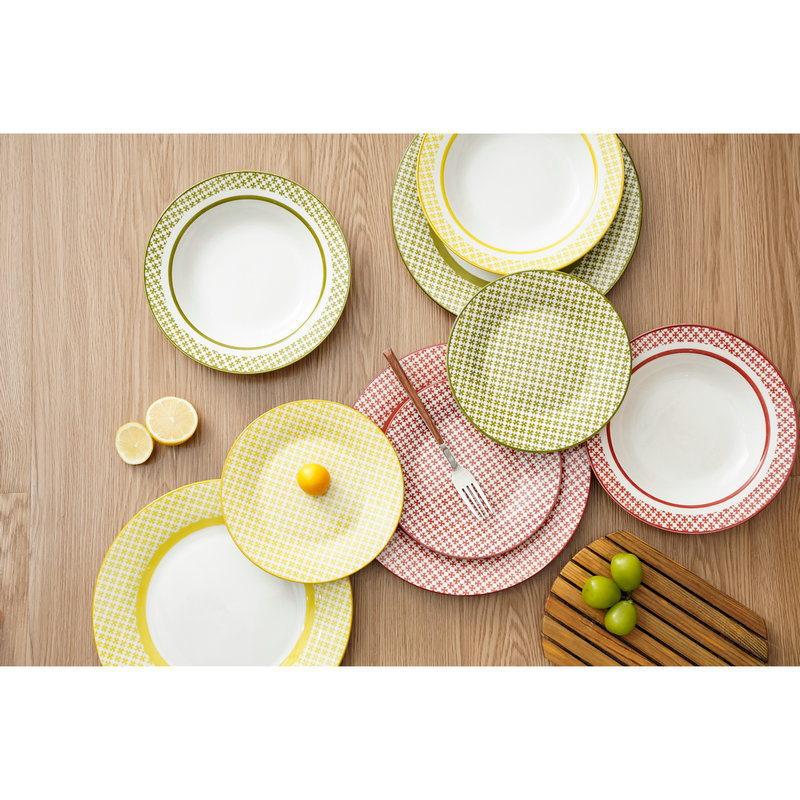 Ceramic Tableware, Simple Floral Glaze Baking Tray, Underglaze Ceramic Plate, Household Dessert Wholesale Dinner Plate Tray, Export Trade
