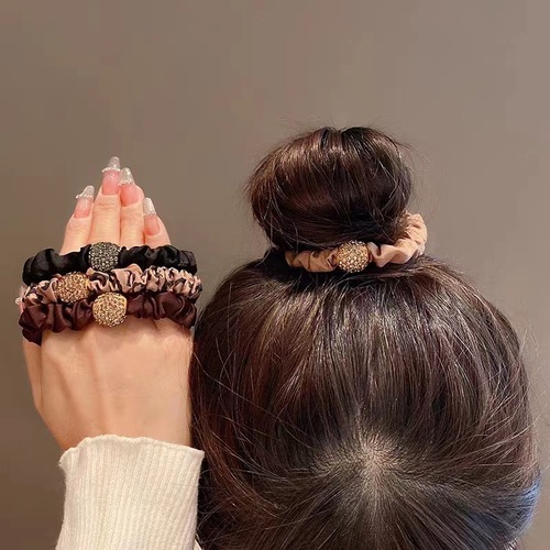 Large intestine hair ring for women with simple temperament and ponytail rubber band Korea  new high elastic head rope leather set hair accessories