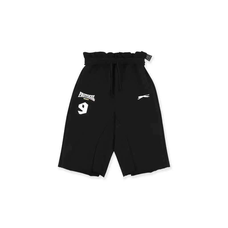 Protocol Index Flip-Waist Cut-Out Three-Dimensional Sports Cotton Cropped Sweatpants, Same Style as Tarzzan