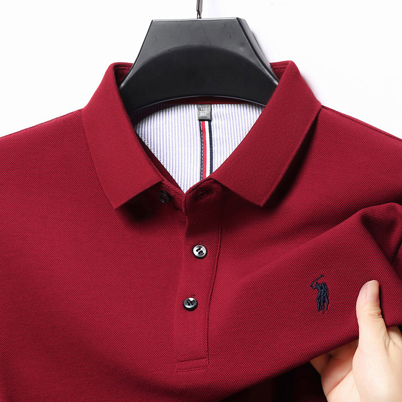 Heavy Weight Paul Polo Shirt Men's Long-Sleeved T-Shirt 100% Cotton Middle-Aged Dad Spring & Fall Classy Top T-Shirt