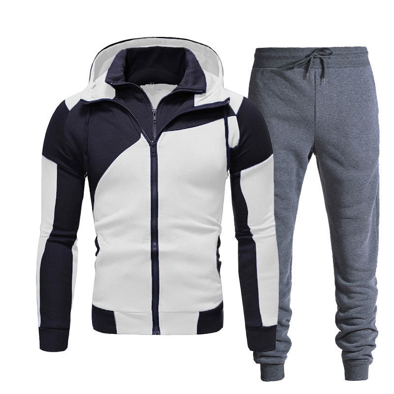 흰색 + 짙은 회색 바지