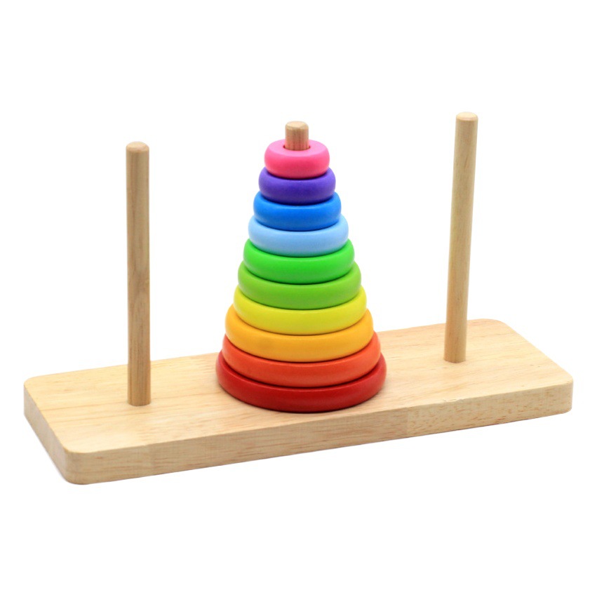 Hanota de madera de 10 capas de 8 capas de 10 capas de rompecabezas hanrota juguete de los niños de la escuela primaria entrenamiento de pensamiento lógico de los estudiantes