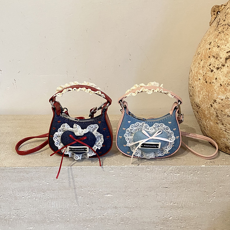 Dolce encaje pequeña niña mochila mini amor arco bolso bebé nuevo comercio exterior bolso para niños