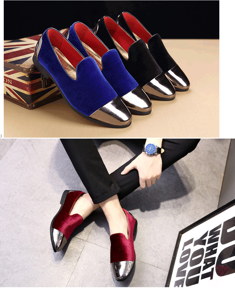 Suede single shoe peas plus size loafers_voghion.com
