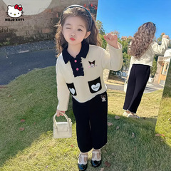 HelloKitty凯蒂猫库洛米联名款女童秋季套装2025款卡通女宝两件套