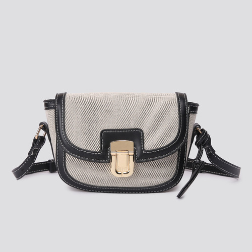 2024 new Korean ins niche contrasting color single shoulder crossbody saddle bag trendy retro versatile underarm bag for girls