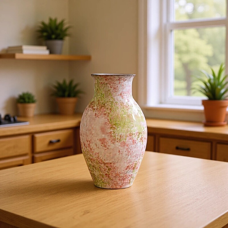 Jingdezhen Purple Clay Hand-Painted Flower Vase for Living Room, Entrance Hall, Guesthouse, Tea Room, Flower Arrangement, Ceramic Ornament
