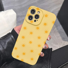 黄色精孔菲林壳适用苹果16PROMAX太阳17pro手机保护套时尚14p防摔