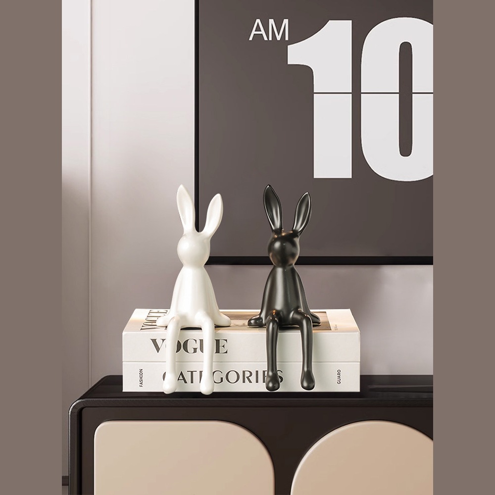 Decoraciones de encimera de TV de alto nivel lujoso, estabilidad emocional, artefactos mágicos, decoraciones de conejo, sala de estar, sensación de alto nivel.