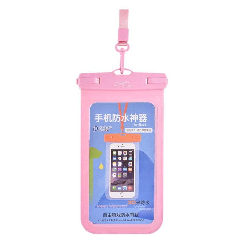 Mobile phone waterproof case drifting diving swimming training 7 inch mobile phone case large transparent takeaway waterproof bag wholesale