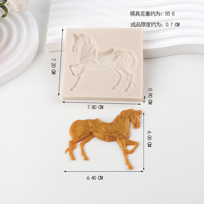 Horse de guerra molde de silicona silla de montar molde de chocolate pastel de arcilla ultra ligera para hornear
