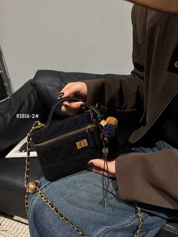 复古麂皮纹真皮链条饭盒包包女2025秋冬新款高级感时尚单肩斜挎包|undefined