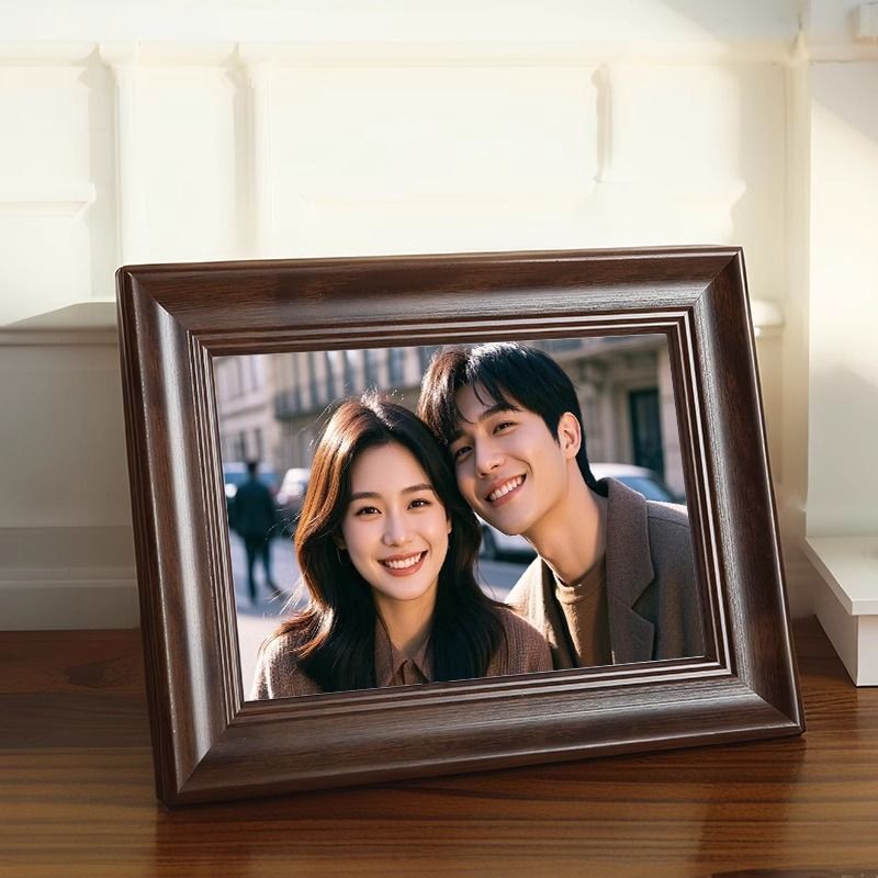 Retro Photo Frame Table Setting, High-End Photo Album, 6-Inch 78 with Printing, DIY Nailed Empty Frame for Wall Hanging