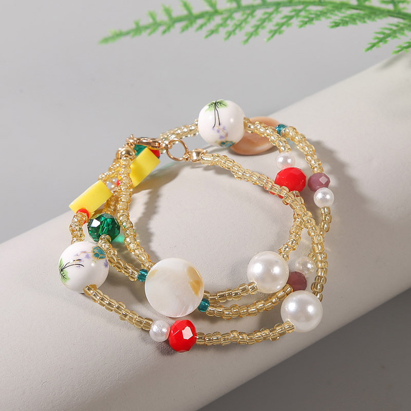 Bohemian Handmade Beaded Ceramic Multilayer Bracelet Creative Personality Exquisite Jewelry Accessories display picture 5