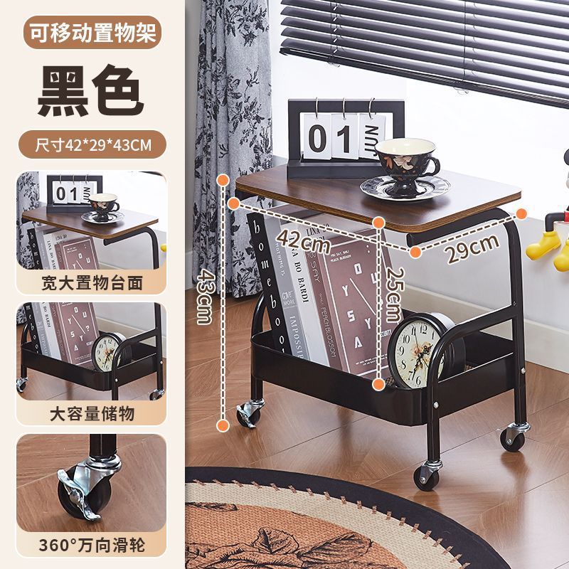 Fábrica directa de decoraciones de agua sala de estar sofá lado varios carritos creativos almacenamiento móvil con ruedas mesa de té dormitorio doméstico image 6