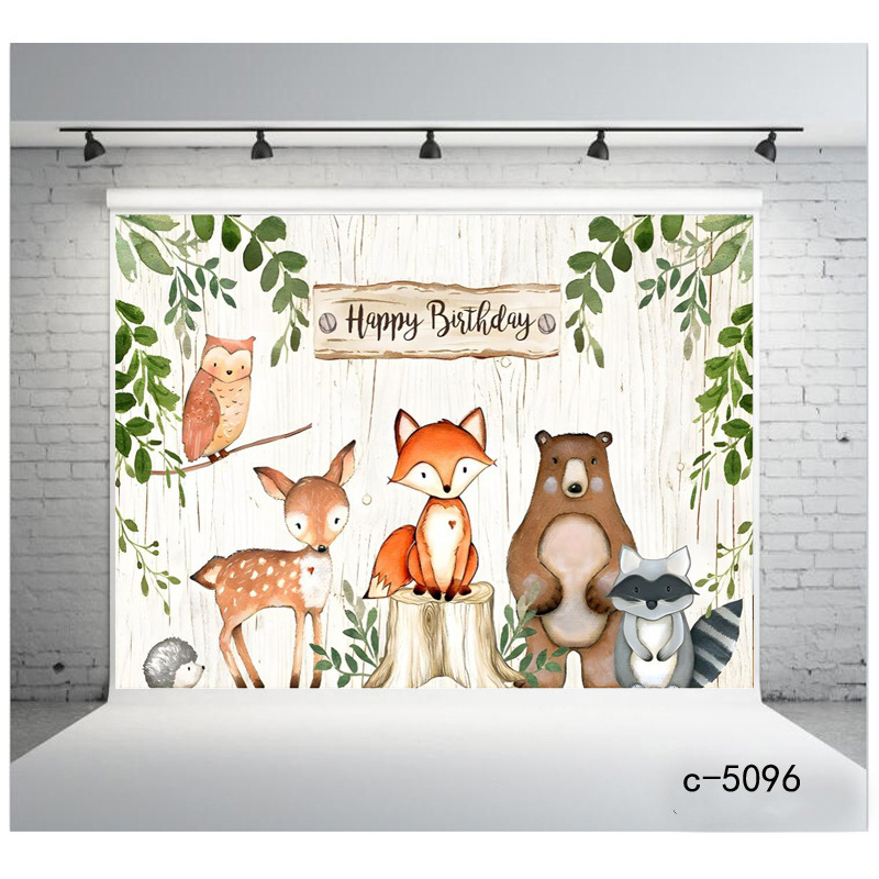Cross-Border White Photography Background Cloth Amazon Festival Celebration Banner Wild animals Wildlife