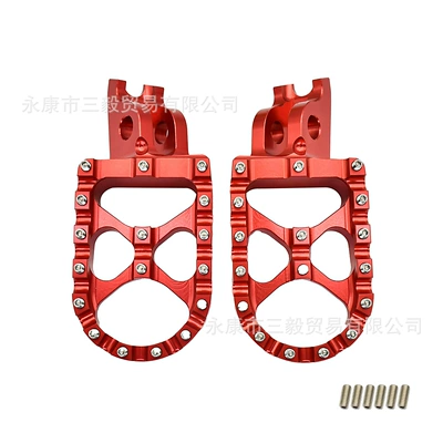 Aluminum Alloy Foot Pedals Crf250 Crf450 Kx250 Kx450 Rear Footrests Motorcycle Modification (Motorcycle pedals) - red