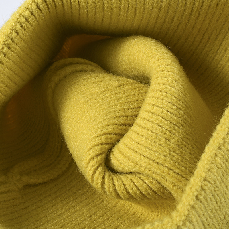 Autumn and Winter Women's Alphabet Towel Embroidered Warm Brimless Wool Hat Fashionable Outdoor Thickened Ear Protector Knitted Hat_voghion.com