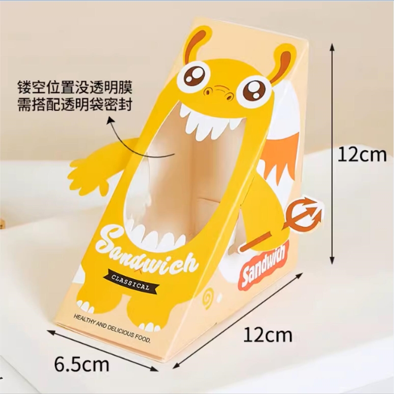 almohadilla de embalaje de sándwich fácil de desgarrar almohadilla transparente desechable para pastel triangular horneado envasado de pan almohadilla de soporte interior