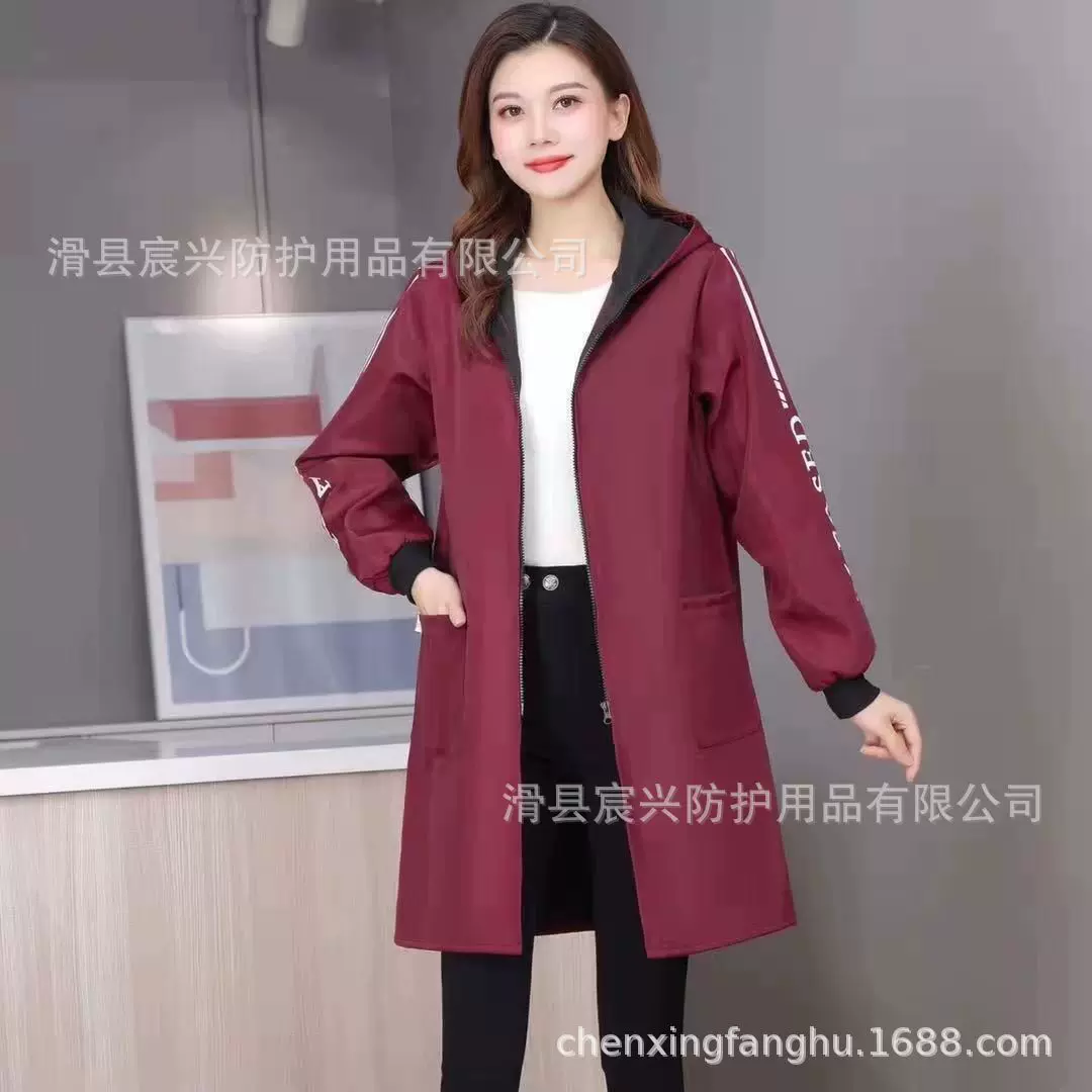 加绒罩衣成人秋冬季加厚保暖防水寒围裙长袖外套男工作服女士