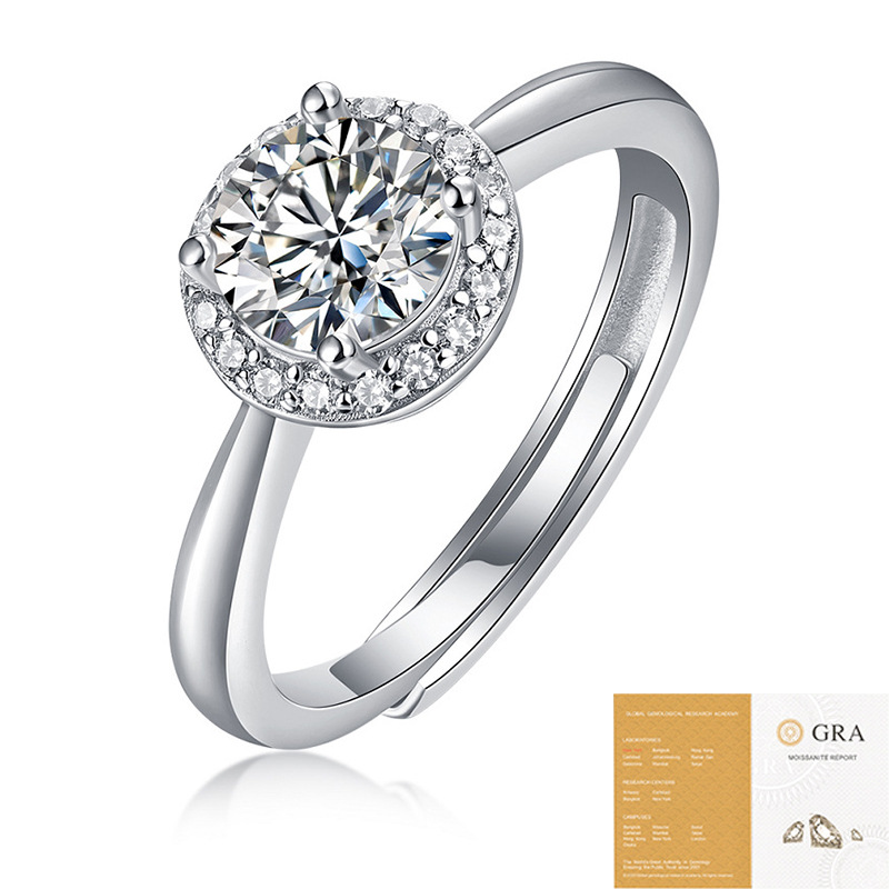 R13163 moissanite 1 carat (including gra certificate)