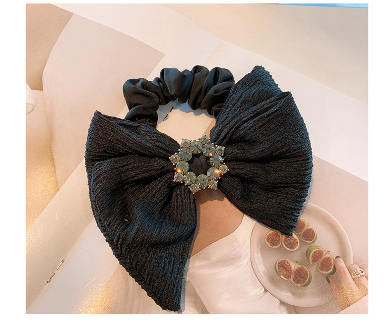 Retro Diamond Wave Embossed Folds Bow Hair Scrunchies display picture 4