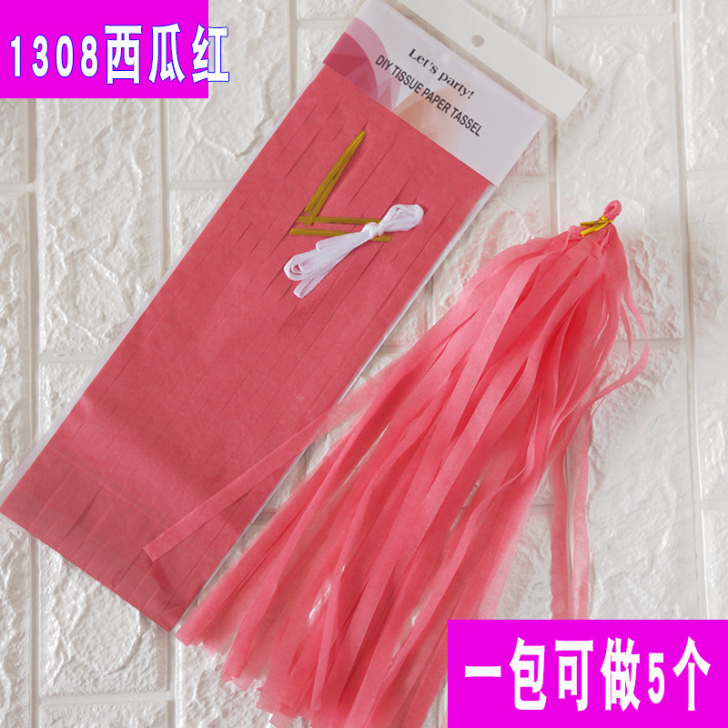 Fijación de papel al por mayor 5 / paquete de cinta de color tirar de flores decoración de la habitación de bodas suministros de fiesta europeos y estadounidenses