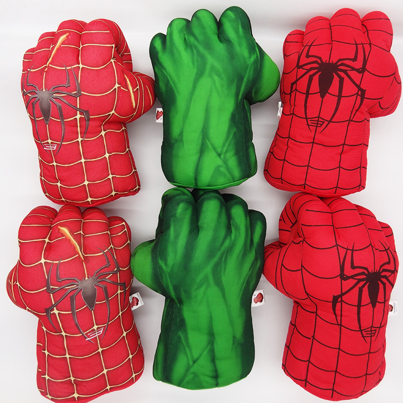 Hulk puño guantes Spider-Man Iron Man guantes de boxeo Haoke película de boxeo de peluche de juguete