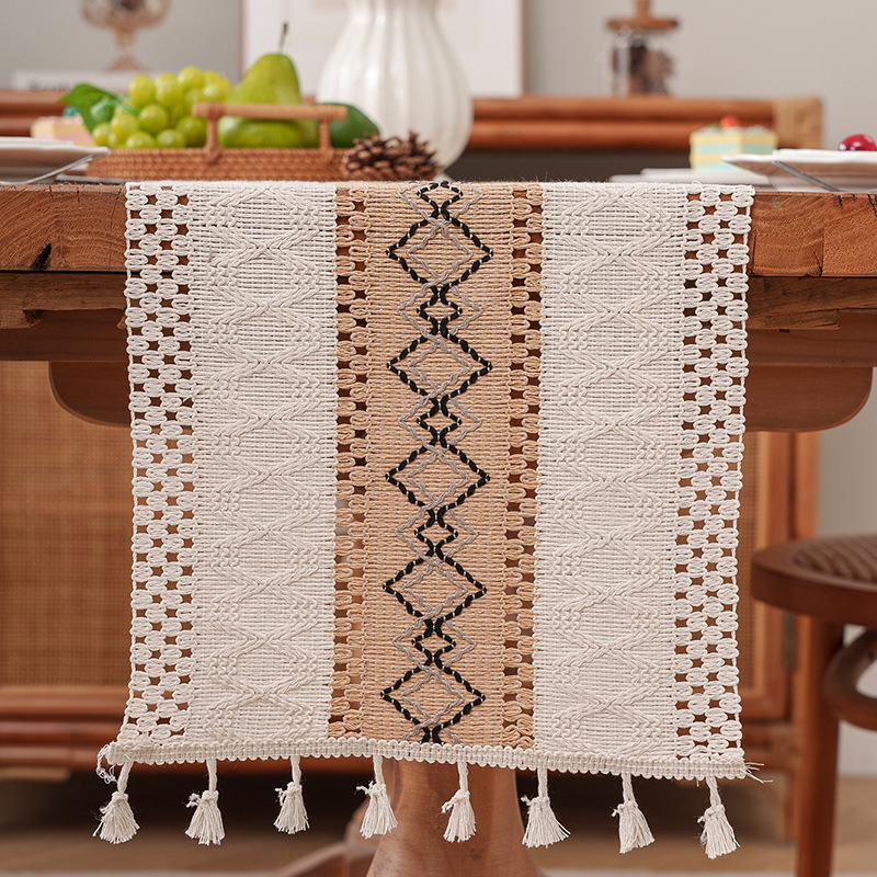 Bandera de mesa de cuerda de cáñamo transfronteriza americana francesa decoración de mesa de Navidad almohadilla de mesa mesa toallas de mesa almohadilla de mesa roja