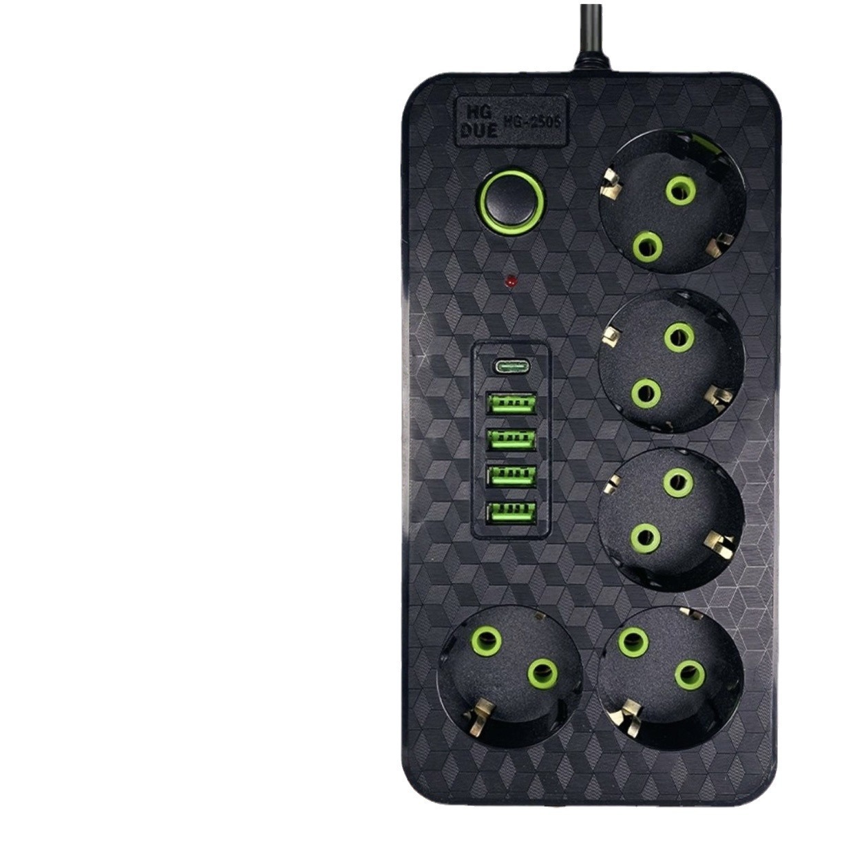 Protector contra sobretensiones de cable de extensión doméstico con tipo-C y USB de 3 m de longitud enchufe de comercio exterior transfronterizo