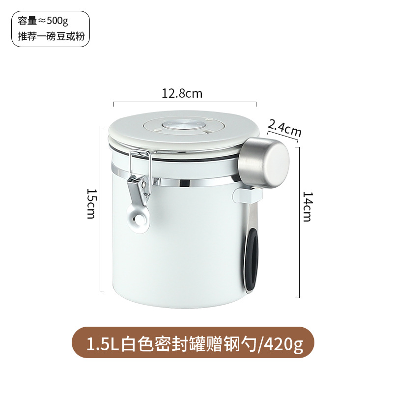 Frasco de almacenamiento de acero inoxidable 304 para granos de café sellado tarro de leche de té fresco para frutas secas y jarra de almacenamiento de granos