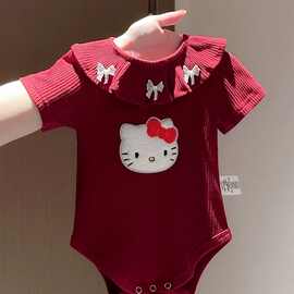 【专柜品质】女宝宝夏季女童卡通短袖连体衣夏季可爱包屁衣夏季装