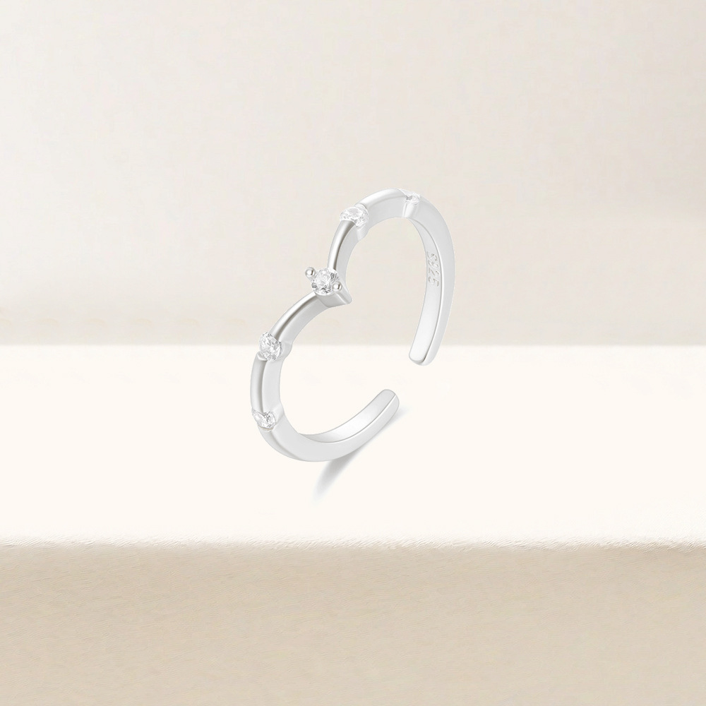 2g Weight Zircon Inlay Material Open Rings Classification Adjustable Ring Size 1 Piece Quantity Daily Occasion 925 Sterling Silver Material Cross, Heart Shape, Butterfly Pattern All Seasons Season Women's Gender Plating, Inlay Design Simple Style, IG Style Style 925 Sterling Silver Zircon Cross Heart Shape Butterfly Open Rings 925 Sterling Silver Rings 21