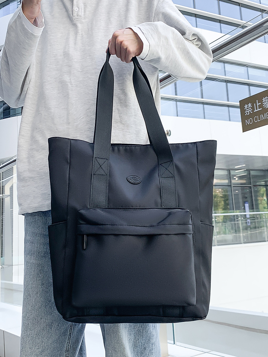 メンズハンドバッグ韓国版授業補習手持ちカバントートシンプル学生大容量カジュアルショルダーバッグ女性