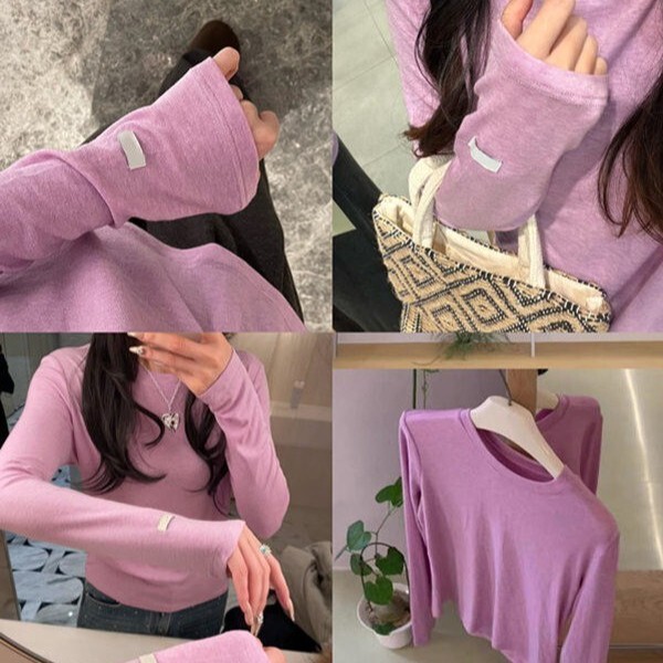 2026 new spring and autumn collection: stylish, slimming, versatile, and casual long-sleeved top in solid colors, with a trendy and unique design