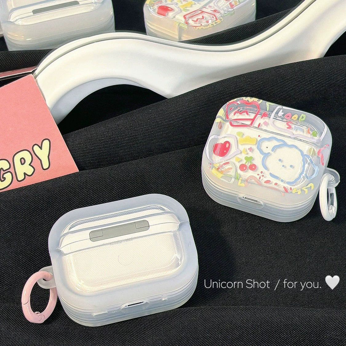 Защитный чехол (Apple AirPods 1/2/3/4/Pro/Pro2/Pro3) — силиконовая накладка в стиле «Line Puppy»