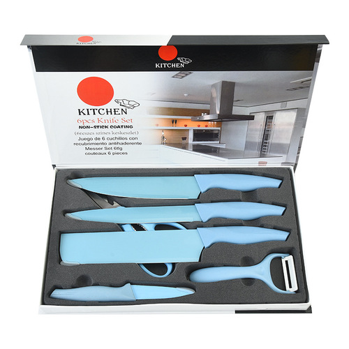 Factory Fengwei Handle Six-Piece Kitchen Full Set Stainless Steel Knife Set Colorful Gift Box Knife Set