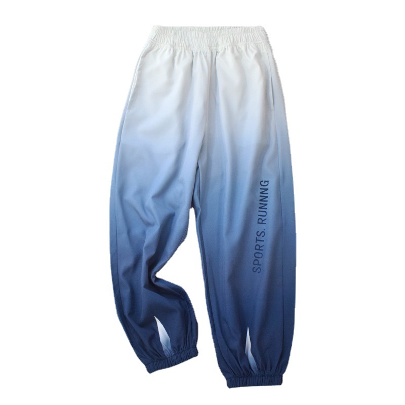 Children's Anti-Mosquito Pants Gradient Color Summer Thin Casual Girls' Sports Pants Medium and Large Kidsren's Ice Silk Boys' Quick-Drying Pants Trendy