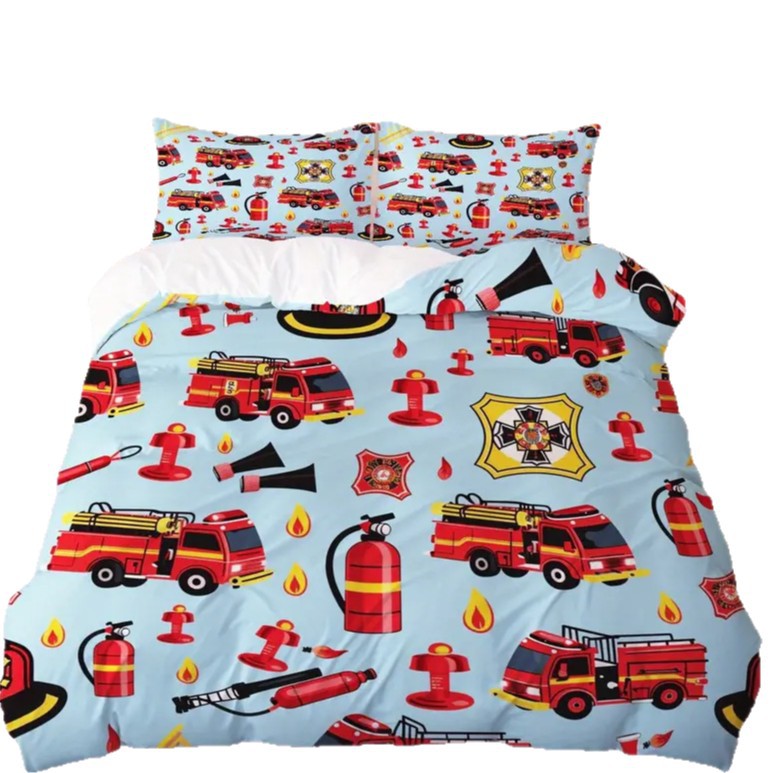 TEMU / JIT Moda dibujos animados lindo patrón de carro colcha de cama set para dibujar