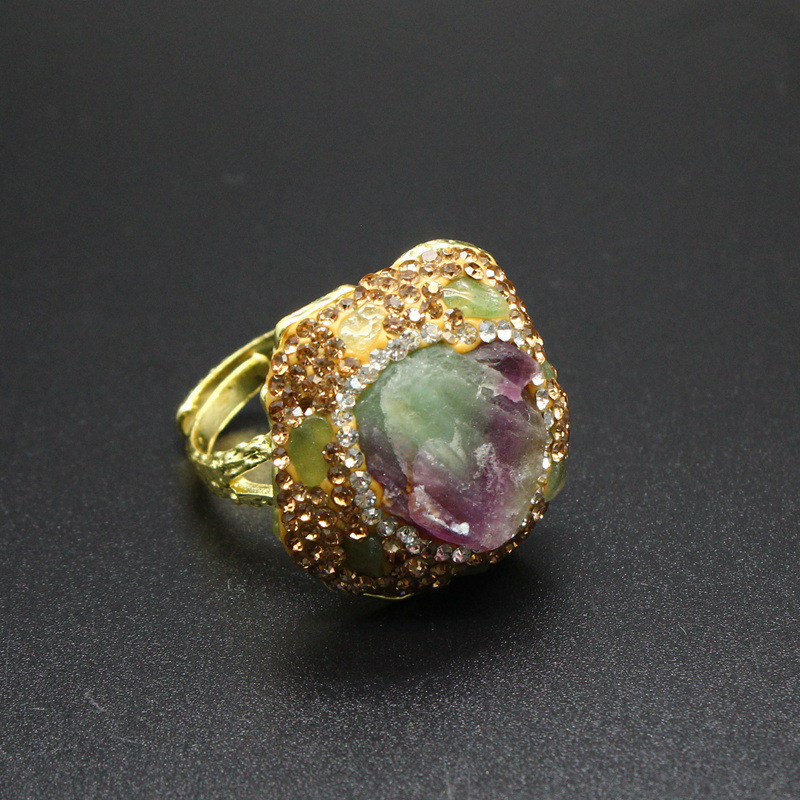 25g Weight Open Rings Classification Adjustable Ring Size 1 Piece Quantity Holiday, Daily Occasion natural stone Material Geometric Pattern Unisex Gender Plating, Healing Design Vintage Style, Classic Style Style Unisex Natural Stone Plating Healing Geometric Open Rings Healing Crystals Jewelry 9