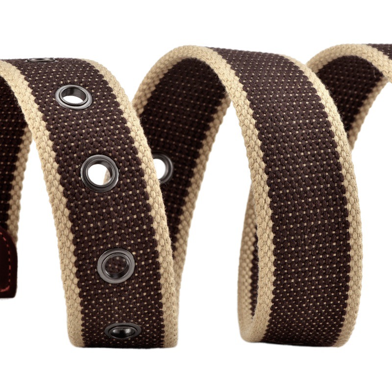 Cinturón de lona para hombres y mujeres cinturón pantalones casuales con estilo coreano hebilla de estudiante cinturón de entrenamiento militar juvenil al aire libre