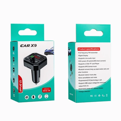 X9 Car Bluetooth Mp3 Player Dual USB Card Plug-In U Disk Car Fm Transmitter Bluetooth Player (Car mp3) - black