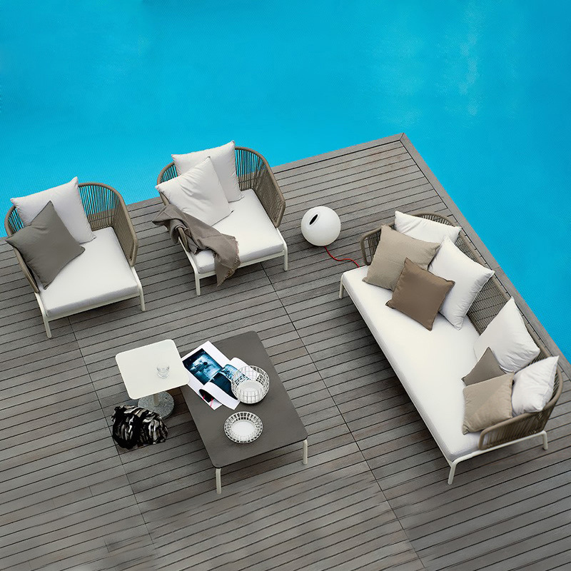 Al Aire Libre sofá patio ocio Silla de ratán muebles Nordic Hotel Villa jardín al aire libre Sunshine Room combinación de mesa de té