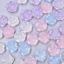 梦幻果冻炫彩玫瑰花 diy手机壳串珠手链材料巴洛克配饰带孔山茶花