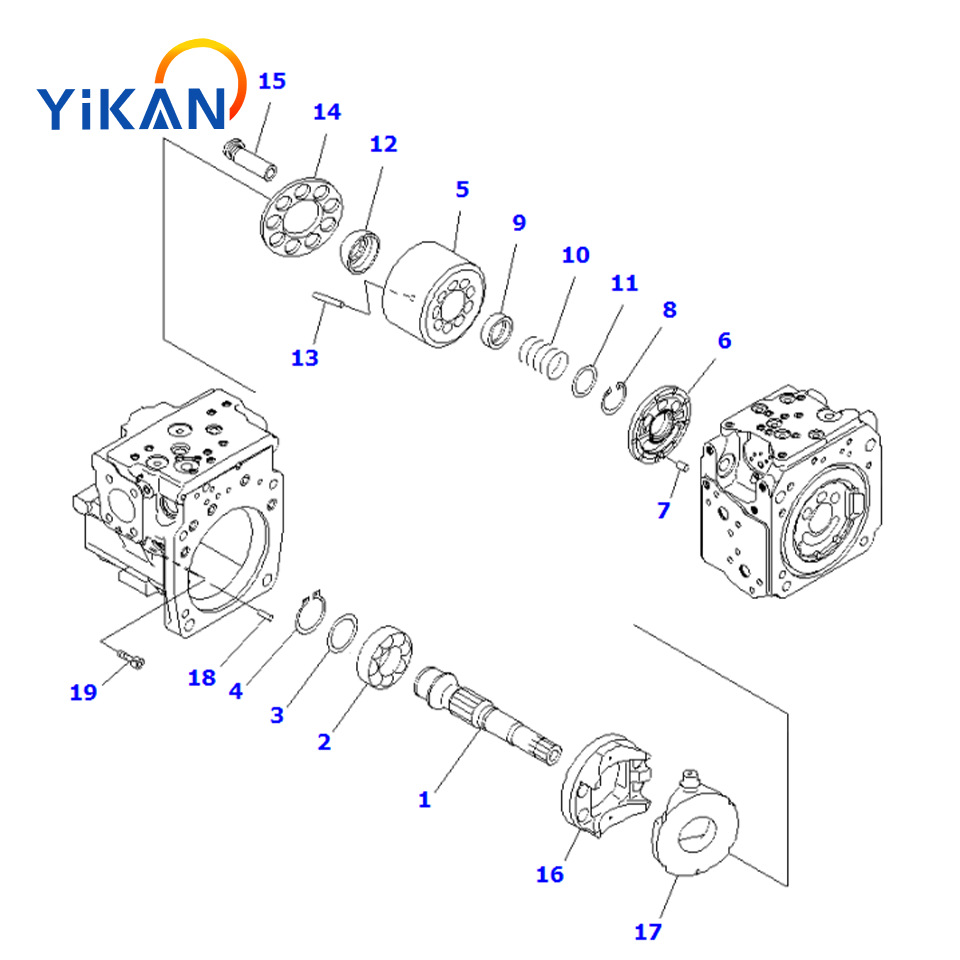 PC1250-8 excavator HPV95 hydraulic pump transmission shaft 708-25-62361