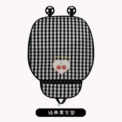 Seat cushion, seat cover Seasons Universal Linen Single Piece - jxs-plaid-cherry-front-row-square-mat-classic-black