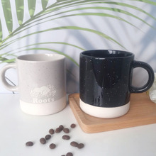 簡約星點早餐杯 創意激光雕刻陶瓷杯 雨點釉咖啡杯 可定制LOGO
