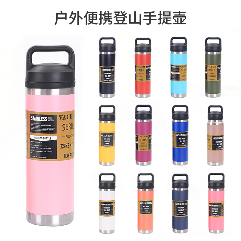 Venta caliente transfronteriza Taza de aislamiento de acero inoxidable 304 Hervidor deportivo de vacío portátil Olla de montañismo portátil al aire libre de gran capacidad