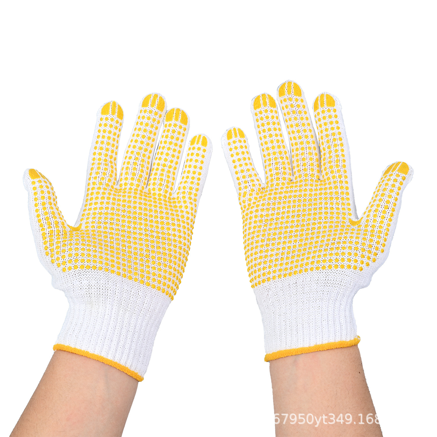 Los fabricantes venden al por mayor guantes de protección laboral antideslizantes de dispensación, guantes de nailon, cuentas de puntos, trabajo engrosado, resistente al desgaste y antideslizante